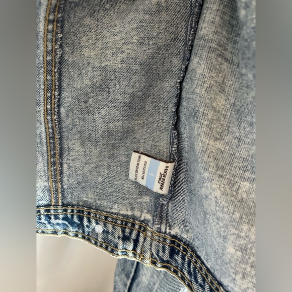 Highway Jeans Denim Jacket Premium acid washed button up women small jean jacket - Picture 3 of 4